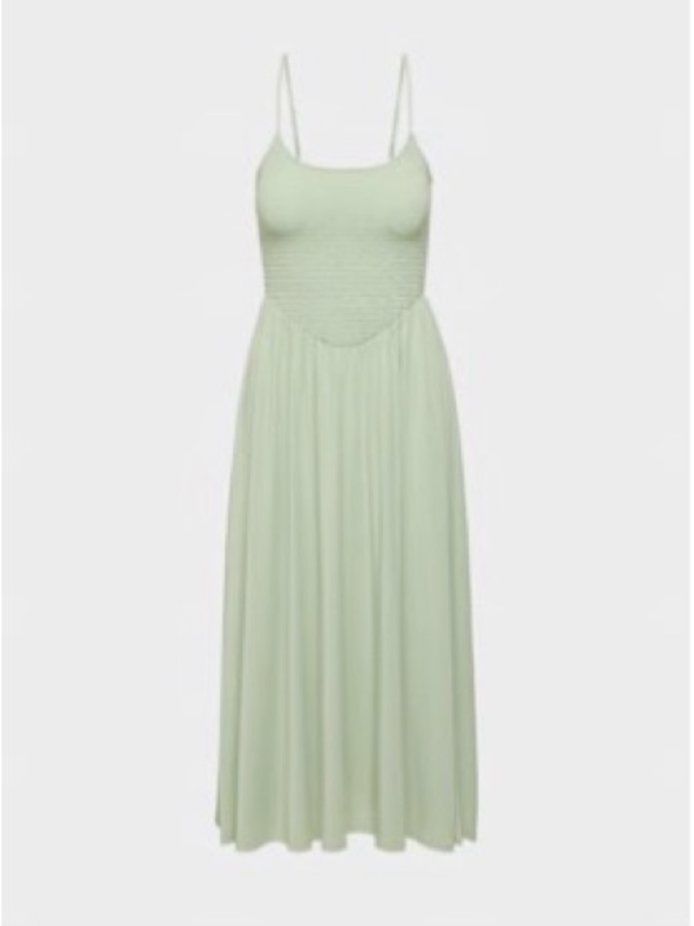 Aritzia Sage Green Smocked Maxi Dress